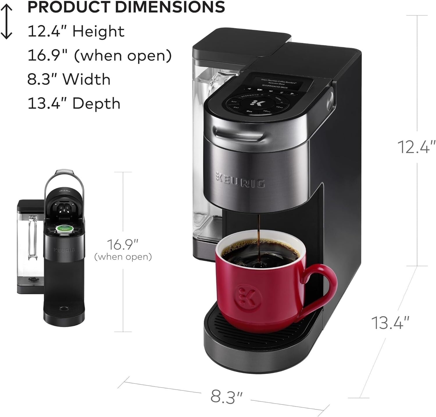 Modern Black K-Cup Pod Brewer with MultiStream Technology for Ultimate Flavor