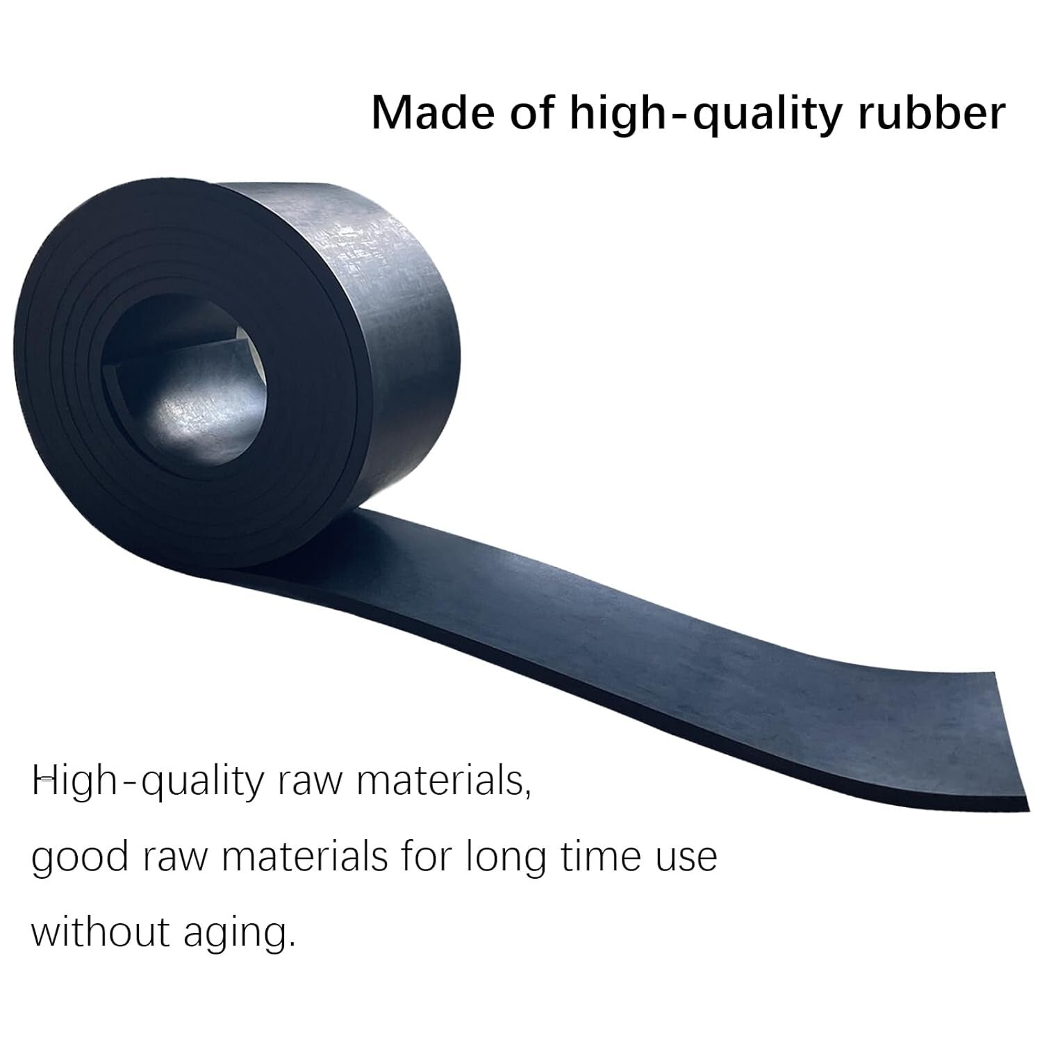 Solid Rubber Strips - Durable, Flexible and Non-Slip 1/4" x 4" x 10' for Crafts