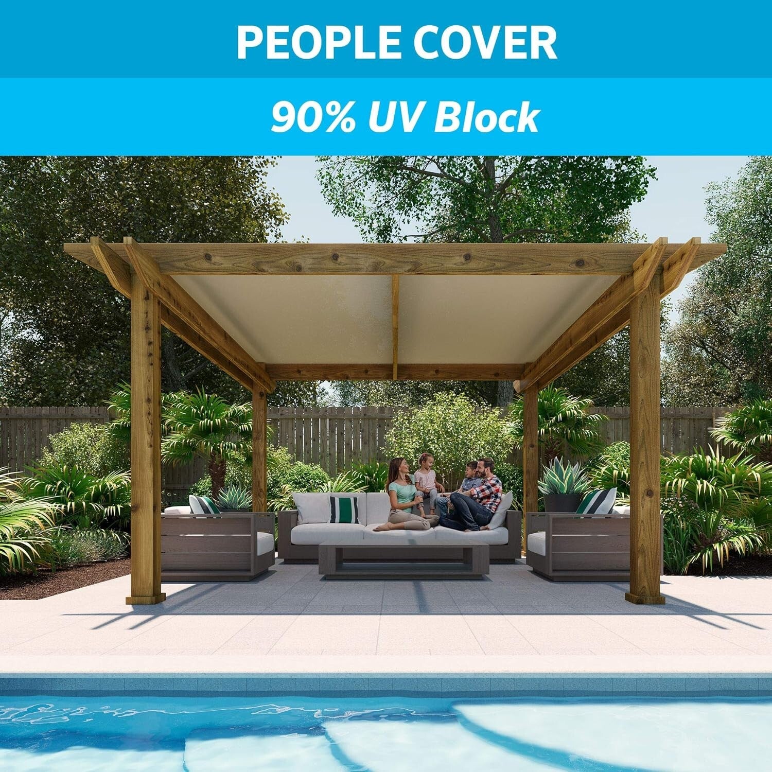 Breathable Outdoor Shade Cover - 90% UV Block, 6ft x 50ft for Gazebos & Vehicles