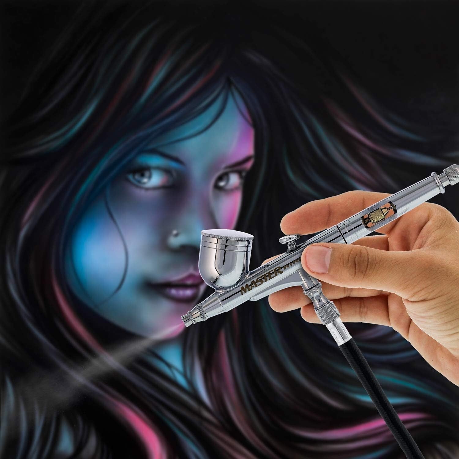 All-Purpose Dual-Action Airbrush Set - Ideal for Crafts, Tattoos, and Artistry