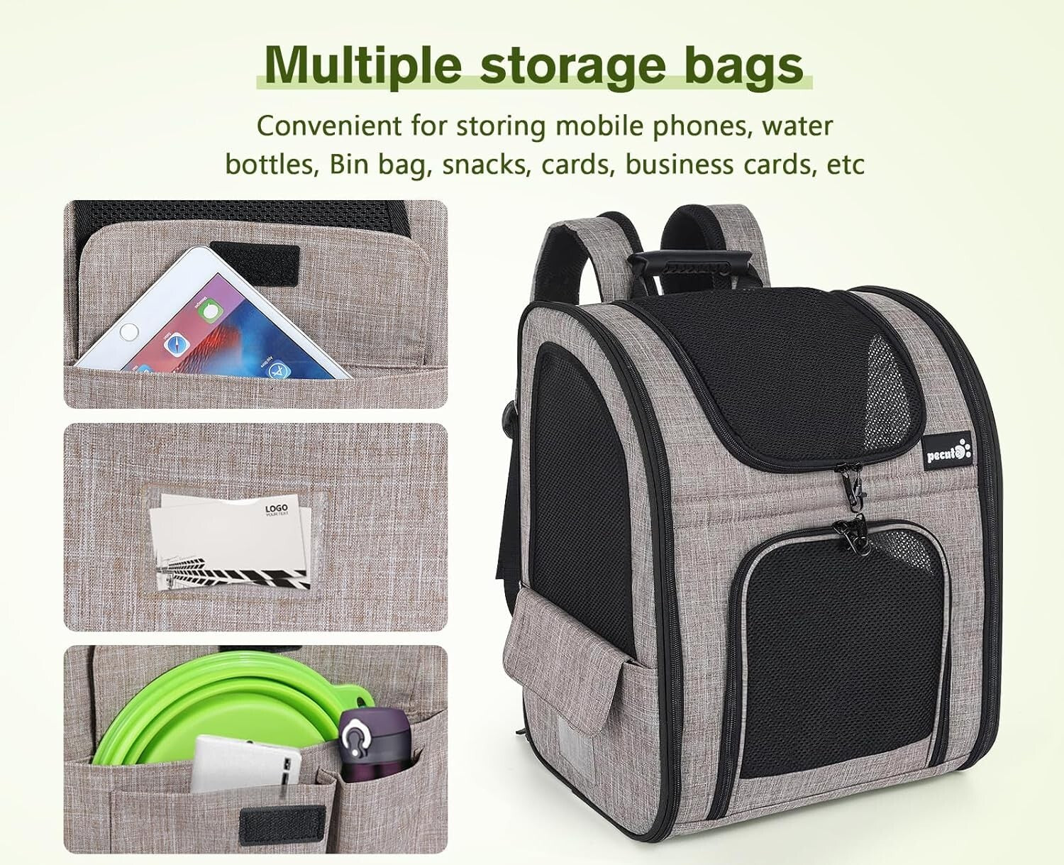 Stylish Expandable Pet Backpack with 4 Entrances for Easy Access & Ventilation