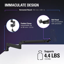 Load image into Gallery viewer, All-Metal Low Profile Mic Arm with 360-Degree Rotation for Professional Use