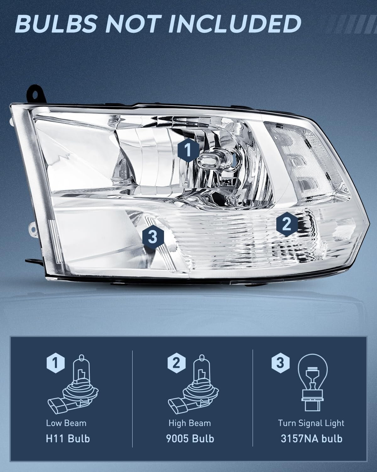 DOT Compliant Headlight Assembly for 2009-2018 Ram 1500/2500/3500 - Easy Install