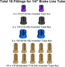 Load image into Gallery viewer, 25ft Copper-Nickel Brake Line Set – 1/4 &amp; 3/16 Tubing with 32 Fittings included