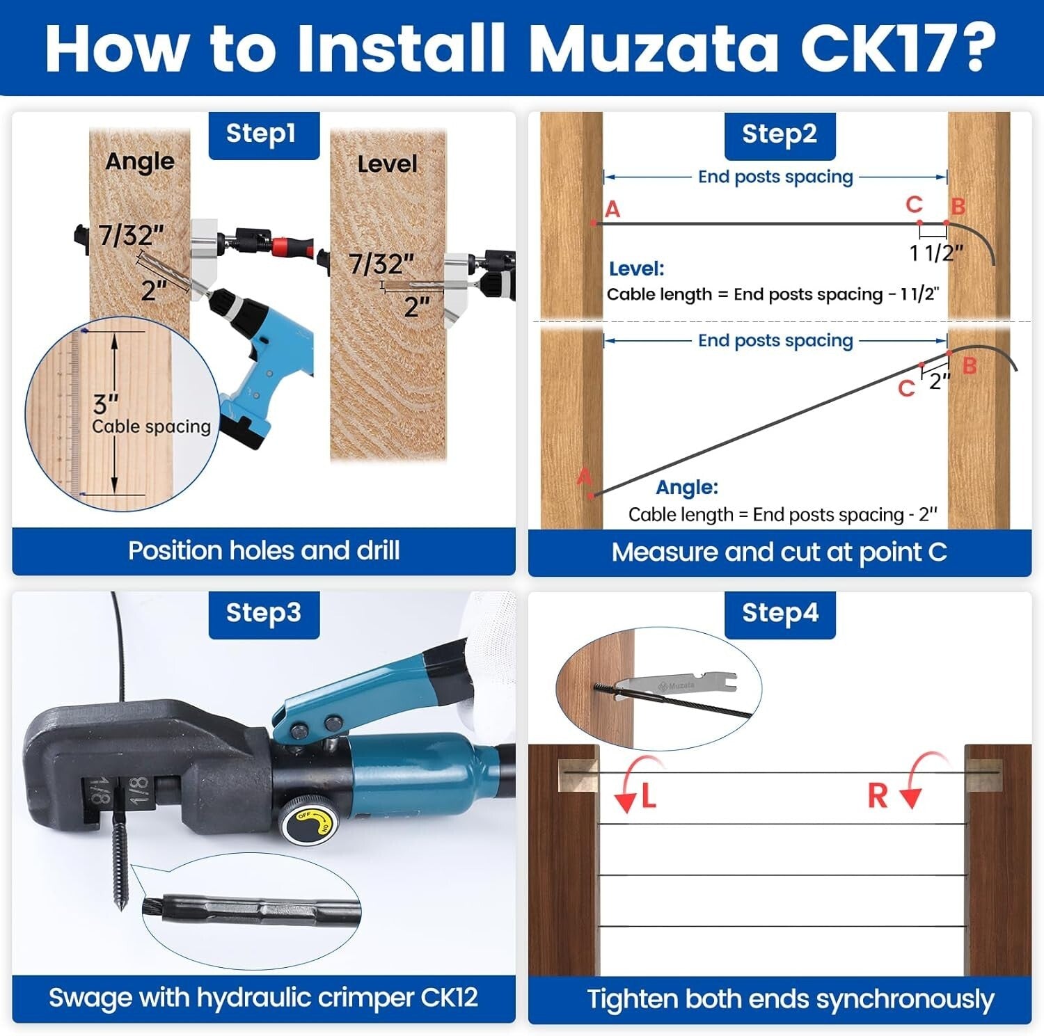 Durable 120 Pack 1/8" Railing Kit - Minimalist Black Aesthetic for Any Space