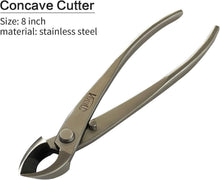Load image into Gallery viewer, 4-Piece Stainless Steel Bonsai Tool Set - Concave Cutter &amp; Scissors Included