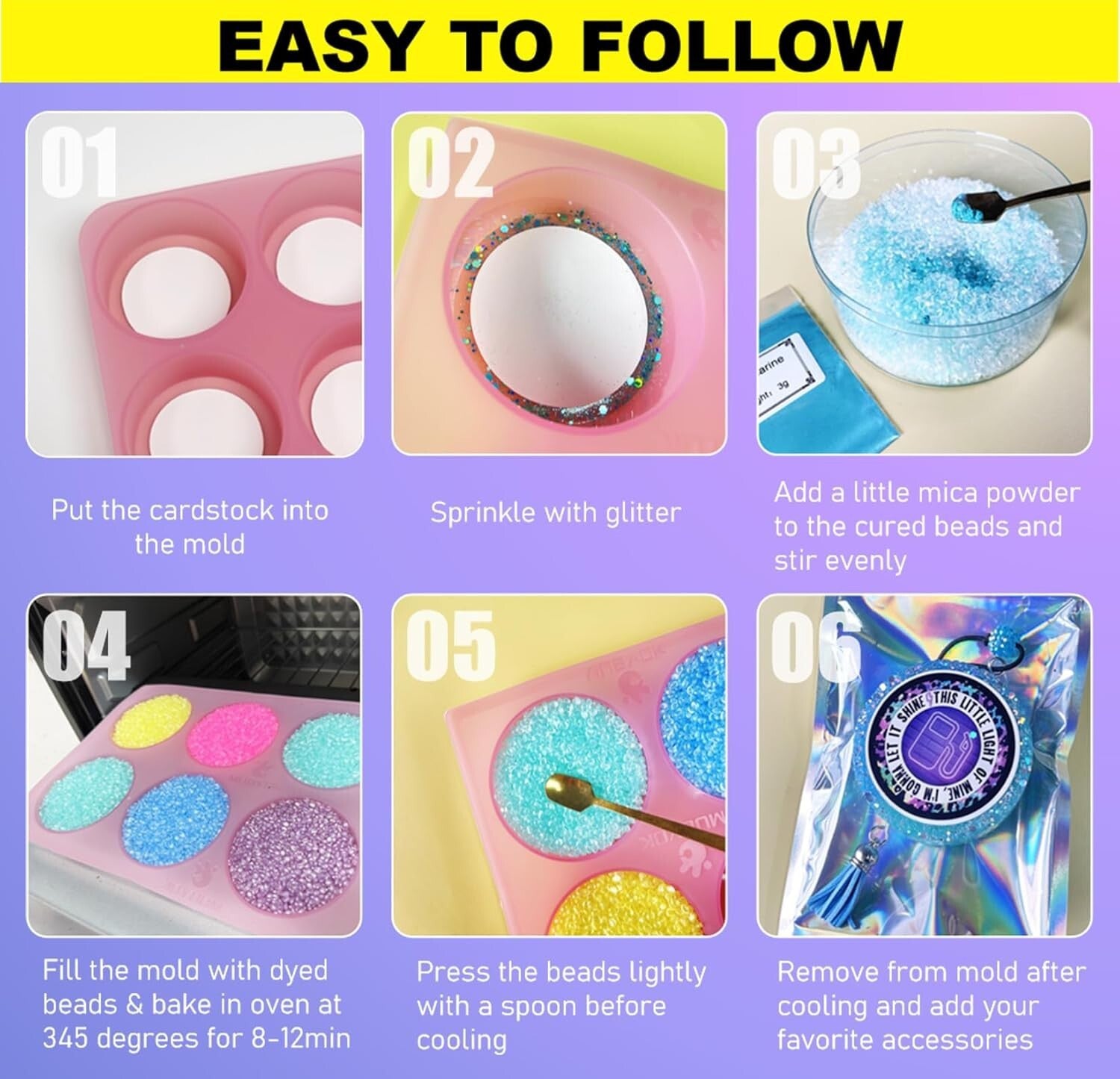 DIY Car Air Freshener Starter Kit with 1LB Scented Aroma Beads & Silicone Molds