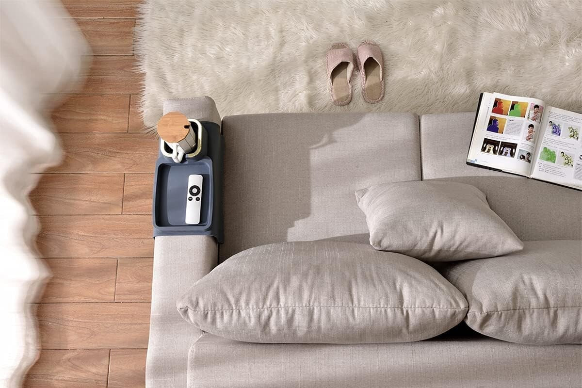 Versatile Navy Blue Silicone Couch Drink Holder - Perfect for Snacks & Remotes