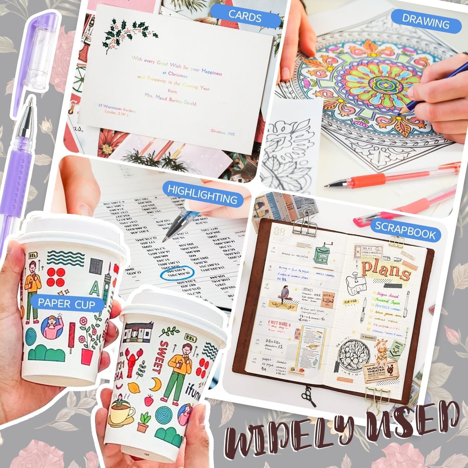 Deluxe 100-Piece Gel Pen Set with Glitter, Metallic & Pastels - Perfect Gift