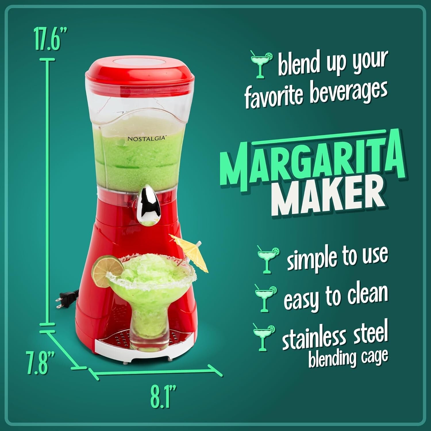 64-Ounce Margarita Machine - Powerful Blender for Smoothies & Slushies