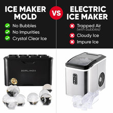 Load image into Gallery viewer, BPA-Free Silicone Ice Ball Mold: 8 Crystal Clear 2.4" Ice Balls for Any Beverage