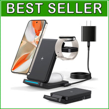 Load image into Gallery viewer, 3-in-1 Foldable Wireless Charger for Google Pixel Watch &amp; Phones - Fast Charging