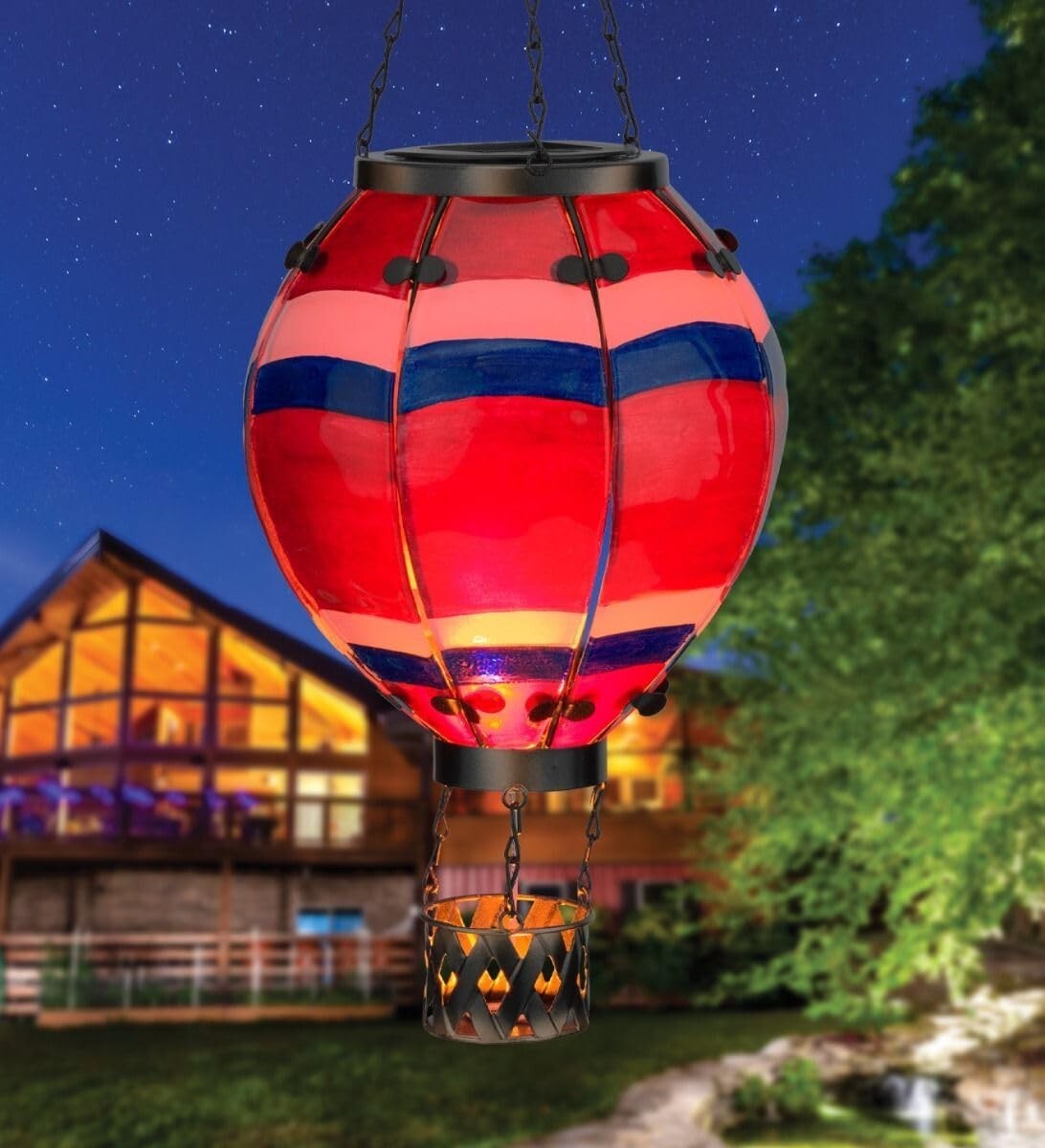 Eco-Friendly Solar-Powered Hot Air Balloon Lantern for Patios and Pathways