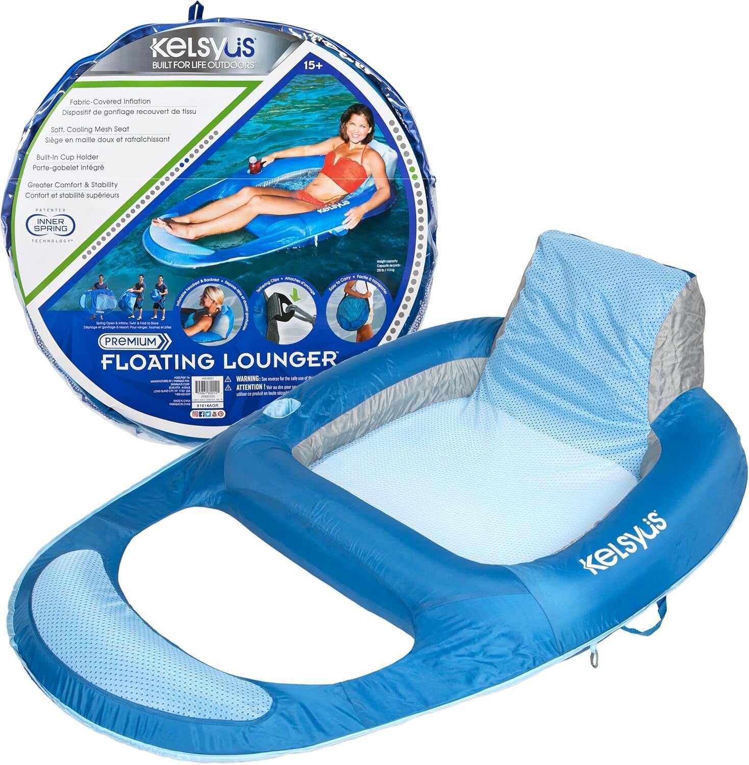 Soft Mesh Floating Lounger Chair - Stylish Inflatable Pool Float for Relaxation
