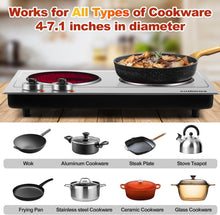 Load image into Gallery viewer, Portable Hot Plate with Dual Infrared Burners - Perfect for Student Homes &amp; RVs