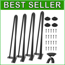 Load image into Gallery viewer, Durable Hairpin Table Legs 16-Inch for Custom Desks and Benches - 880 lbs Load