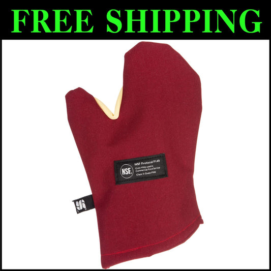 Kool-Tek Heat Protection Oven Mitt - 13” Red with Integrated Storage Solutions