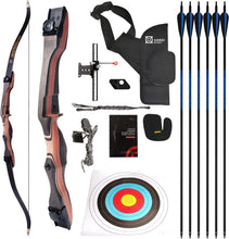 Load image into Gallery viewer, Noble 48/70 Inch Beginner Recurve Bow Kit - Complete with Arrows and Accessories