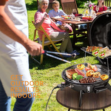 Load image into Gallery viewer, 15-Serving Electric Indoor/Outdoor Grill - Removable Stand &amp; Double Layer Design