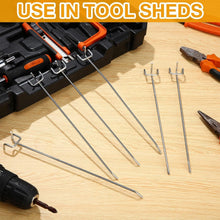 Load image into Gallery viewer, Space-Saving 10-Inch Adjustable Pegboard Hooks - 100 Piece Stainless Steel Set