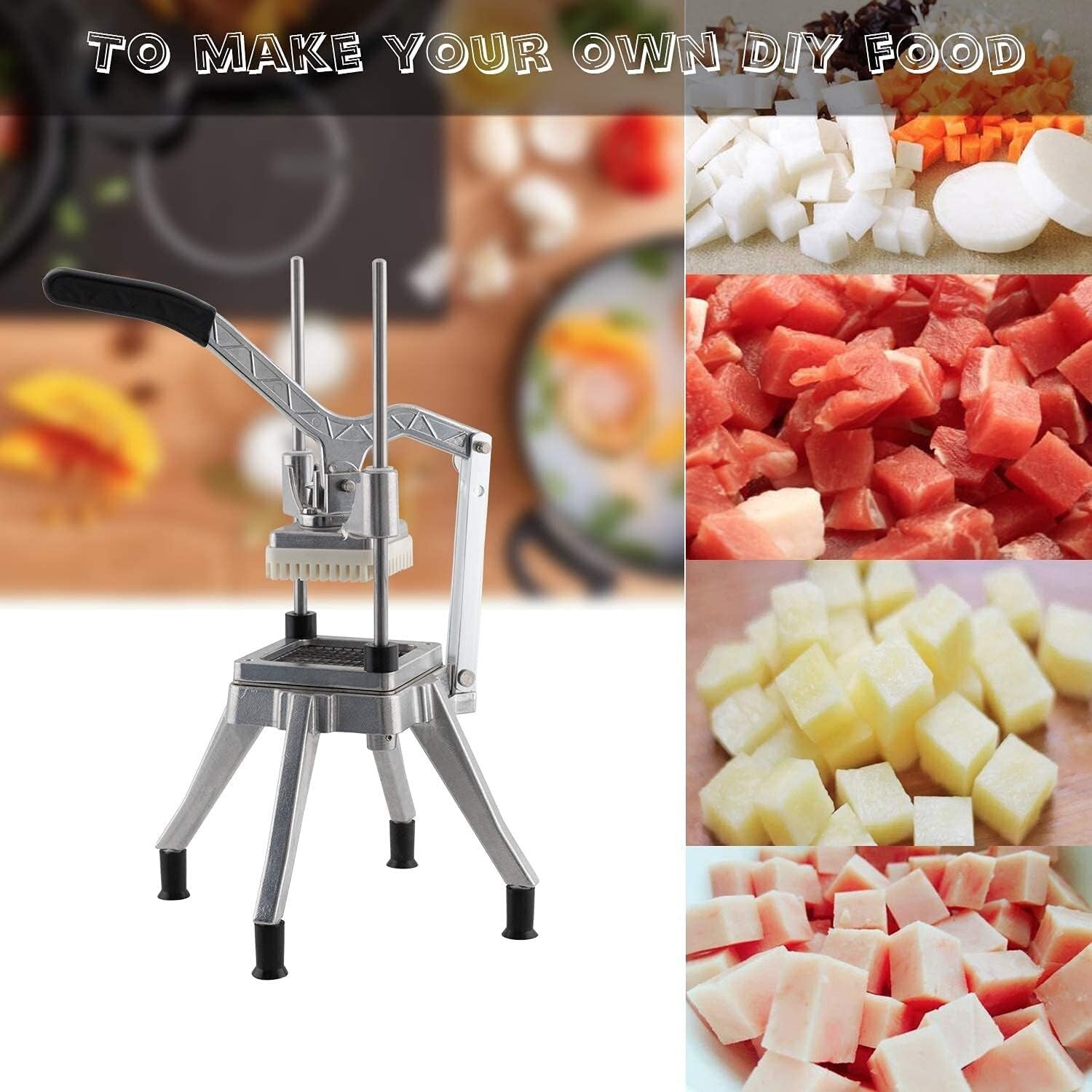 Professional-Grade Vegetable French Fry Cutter with Sharp Stainless Steel Blades