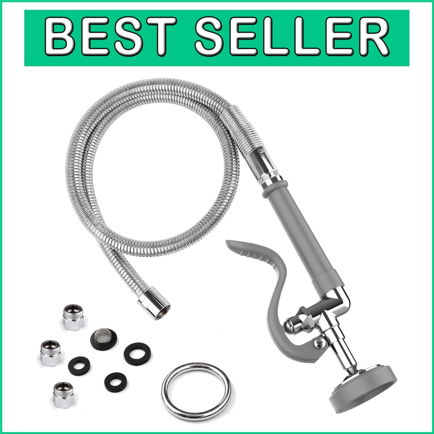 Durable 45-Inch Flexible Stainless Steel Spray Valve for Commercial Kitchens