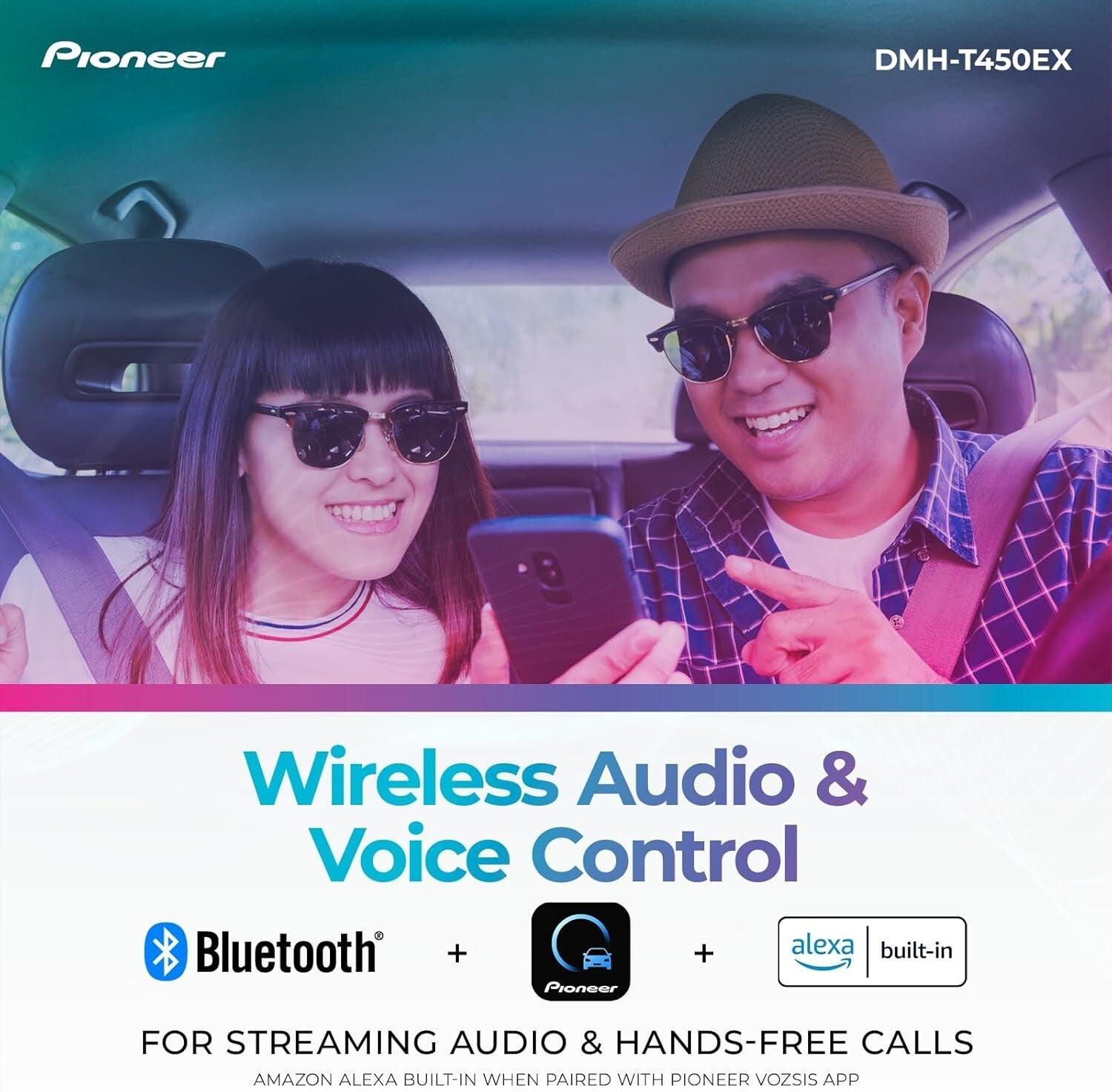 Sleek Multimedia Receiver with 9" Touchscreen, Bluetooth & Alexa Integration