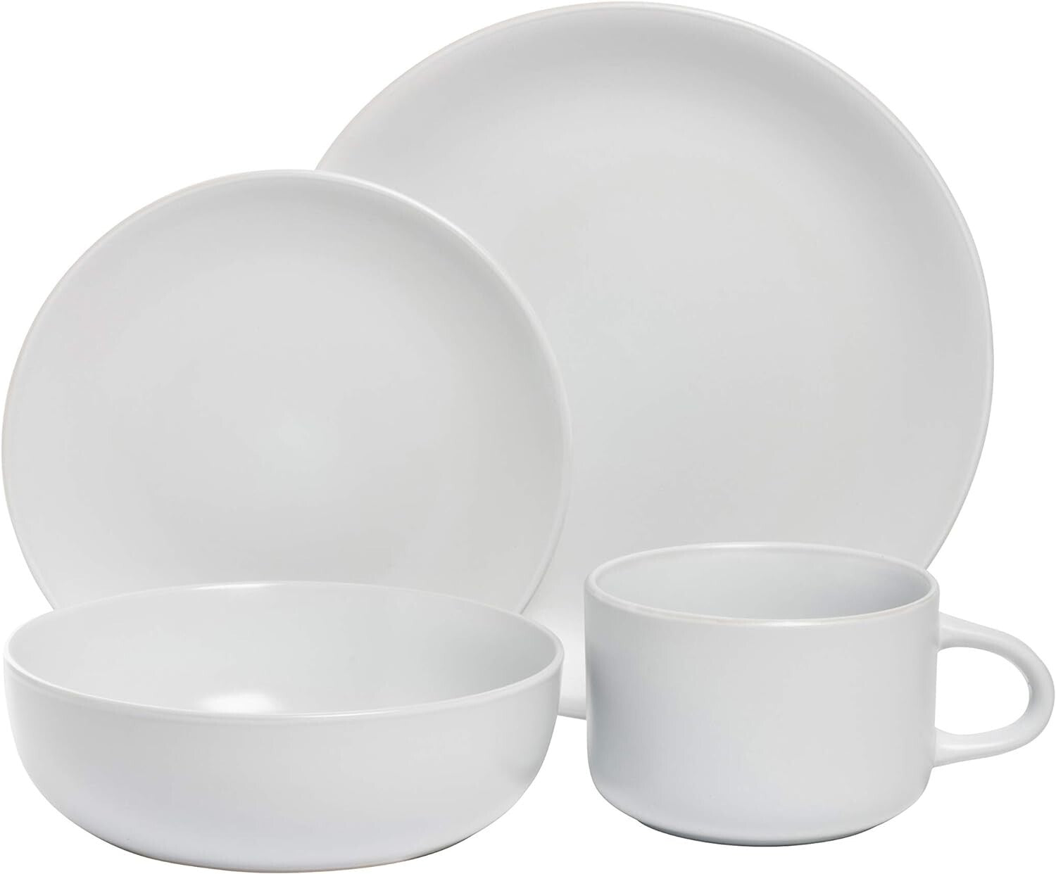 Elegant Matte Stoneware Dinnerware Pack of 16 - Microwave & Dishwasher Safe