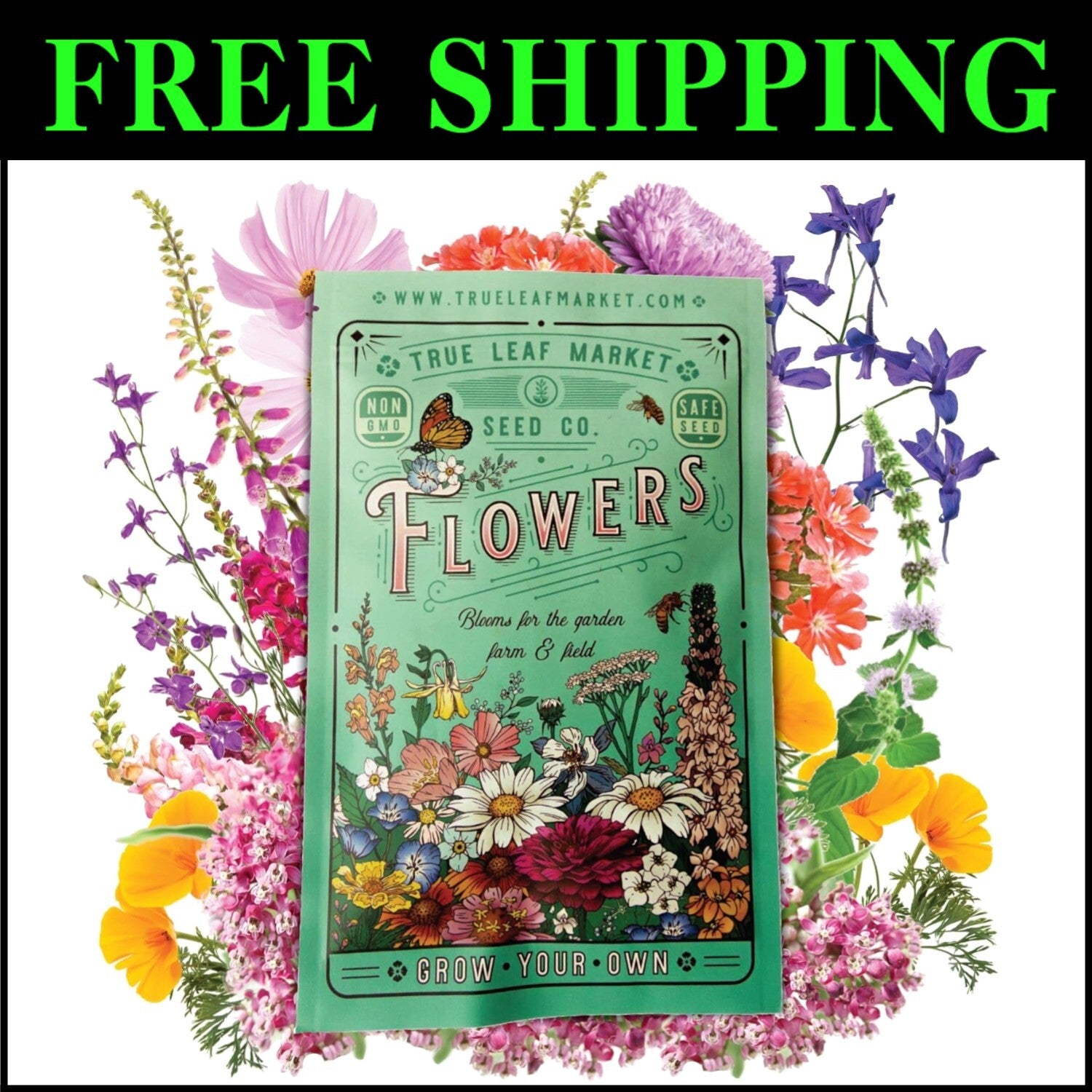 23 Variety Bulk Wildflower Seeds - Create Your Butterfly Garden - 1 lb Pack