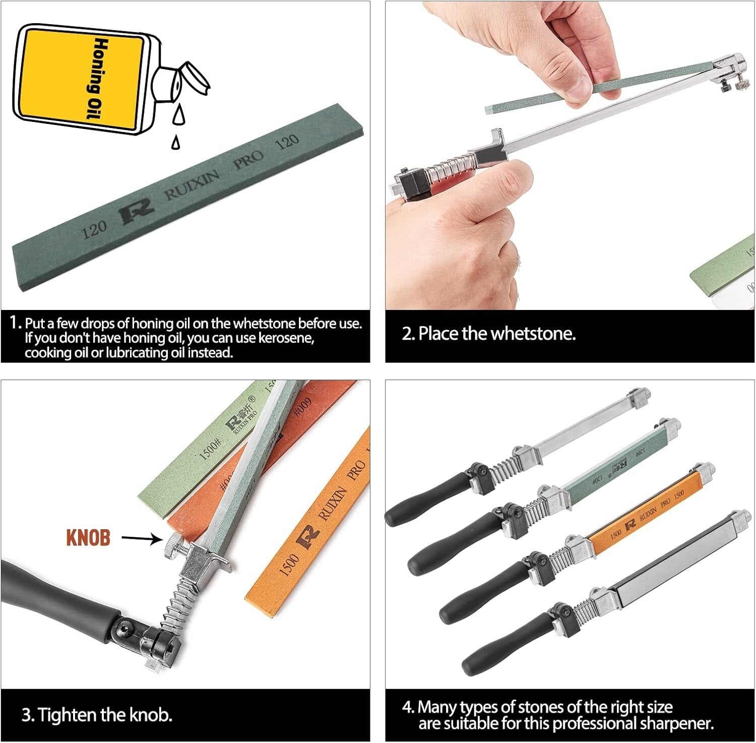 Versatile Knife Sharpening Kit - Perfect for Chefs with 10 Quality Whetstones