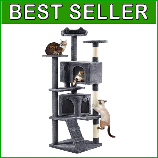 Premium 70in Cat Tower with Cat Condos, Scratch Posts & Indoor Activity Center