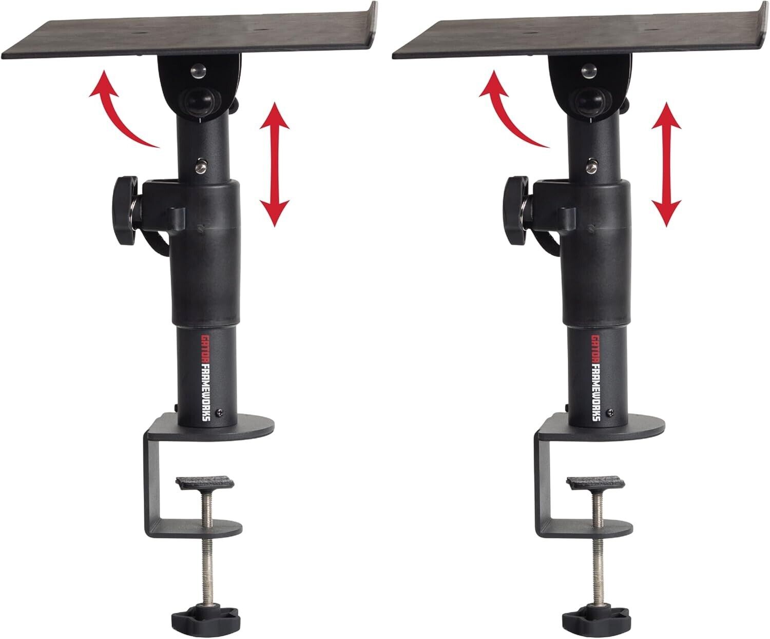 Adjustable Clamp-On Studio Monitor Stands - Elevate Your Audio Experience