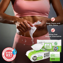 Load image into Gallery viewer, 216 XL Travel Body Wipes for Women - Hypoallergenic, Aloe and Vitamin E Infused