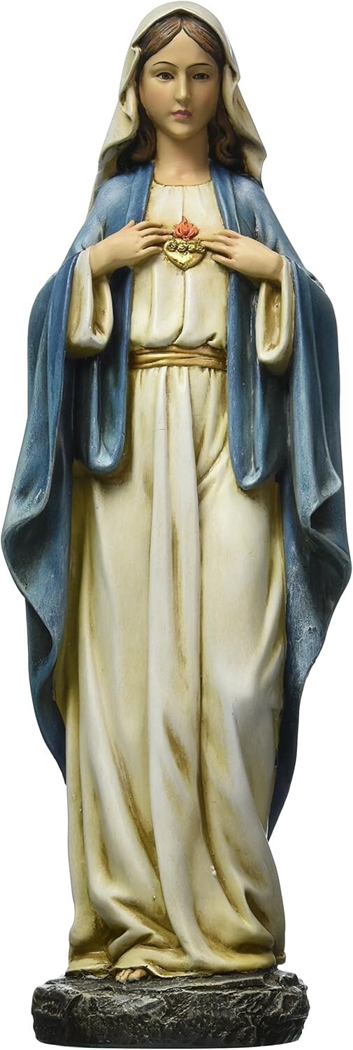 Exquisite 14-Inch Immaculate Heart of Mary Figure - A Meaningful Devotional Gift