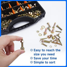 Load image into Gallery viewer, Complete Hex Bolt and Nut Kit - 940PCS Heavy Duty &amp; Zinc Plated for Durability