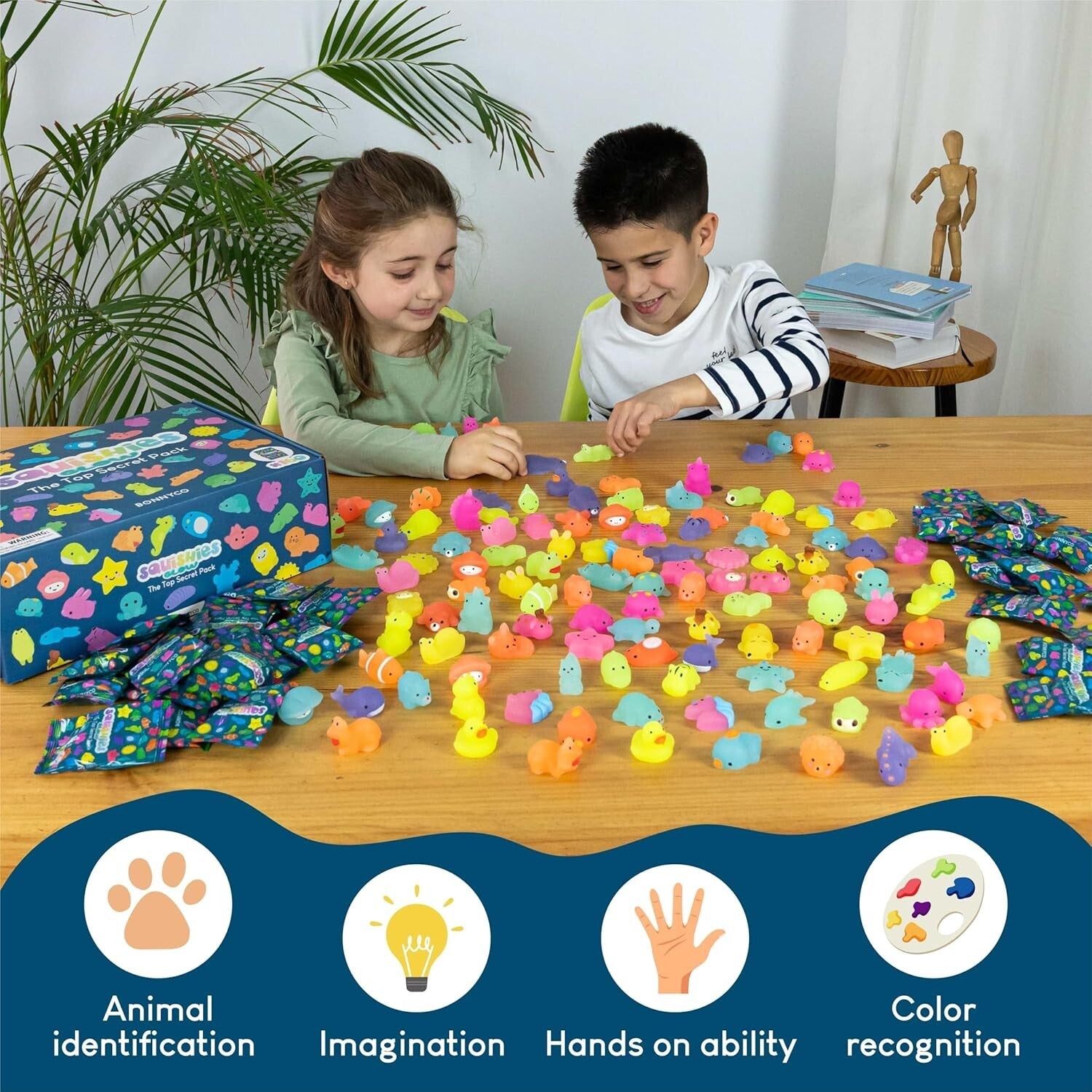 160 Assorted Squishy Fidget Toys with Glow in the Dark - Fun Kids Party Treats