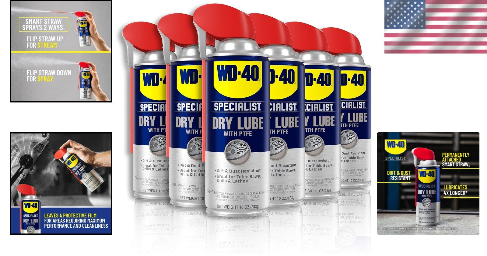Multi-Surface Dry Lube - 10oz Dual Spray with Smart Straw Technology [6-Pack]