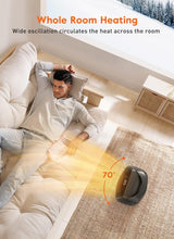 Load image into Gallery viewer, 1500W/750W Portable Ceramic Space Heater with Adjustable Thermostat &amp; Safety ...