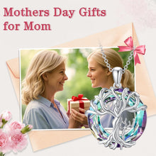 Load image into Gallery viewer, Mother-Daughter Tree of Life Pendant Necklace – Sterling Silver &amp; Crystal Gift