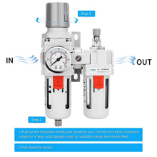 Load image into Gallery viewer, Integrated 3/8" NPT Air Filter Regulator &amp; Lubricator - Complete with Bracket