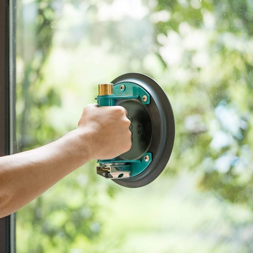 Durable 8" Vacuum Suction Cup with Brass Pump - Safe Heavy Material Lifting