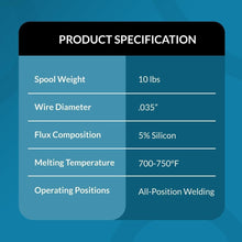 Load image into Gallery viewer, Versatile 10lb PGN Flux Core Welding Wire .035 - Low Splatter for All Positions