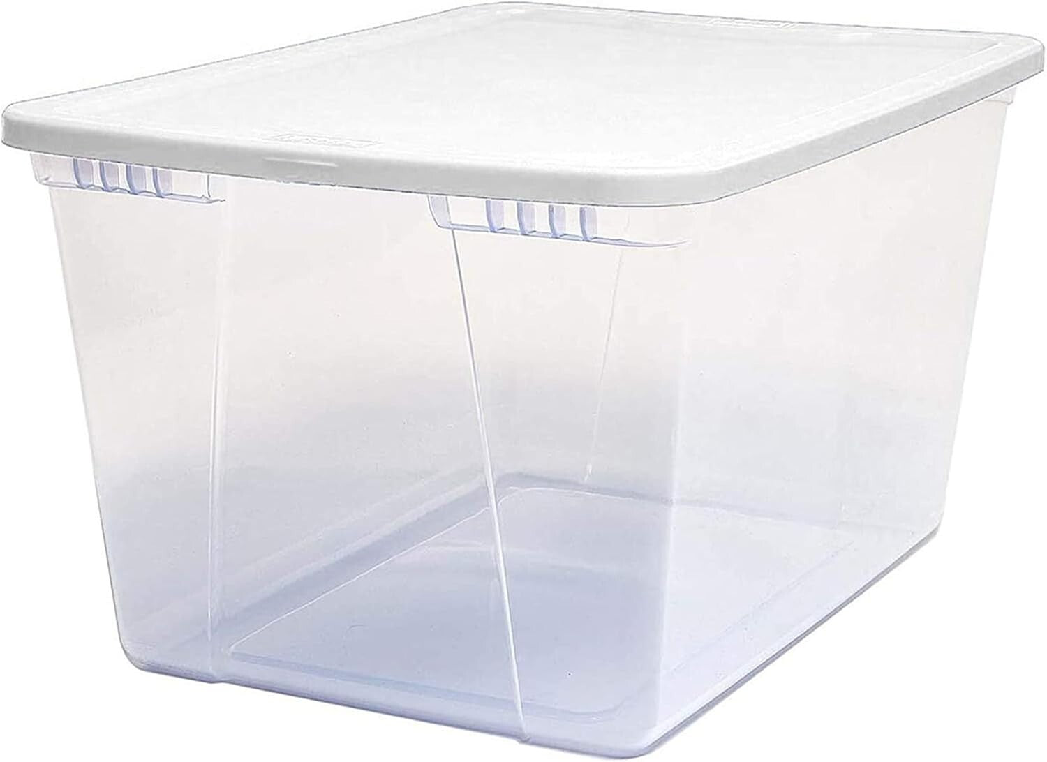 Eco-Friendly 2-Pack 56 Quart Clear Plastic Storage Bins with Snap Lock Lids