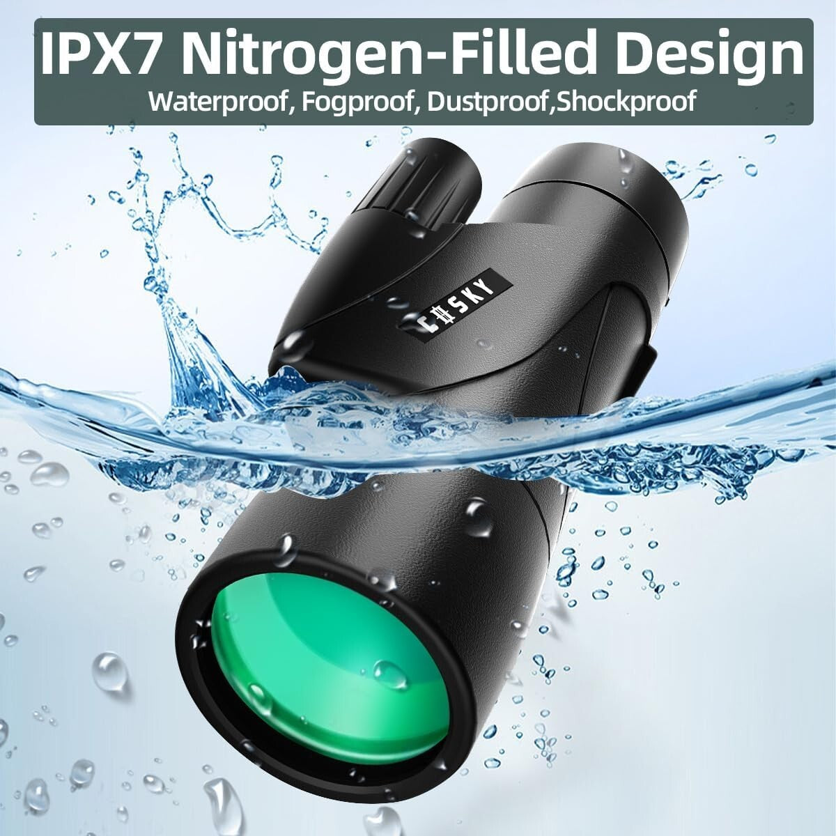 Premium 15x55 Monocular with Twist-Up Eyecup for Comfortable Viewing Experience