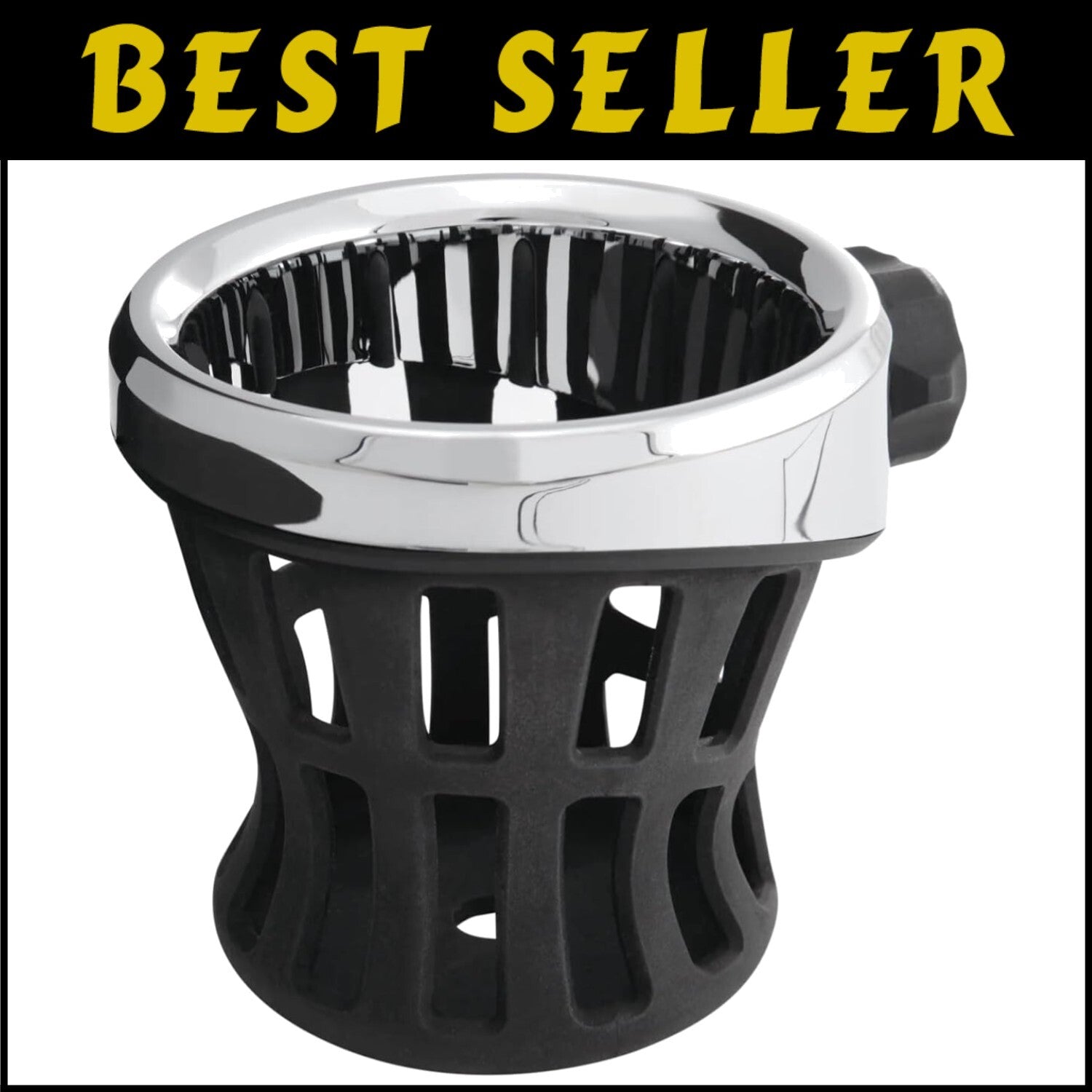 Adjustable Chrome-Plated Drink Holder for Motorcycle - Secure & Scratch-Free
