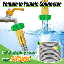 Load image into Gallery viewer, 50ft Metal Garden Hose - Heavy Duty Leakproof Stainless Steel for All Your Needs