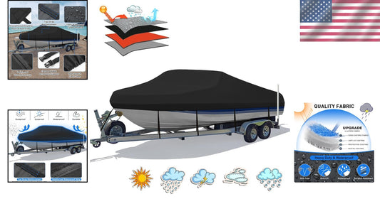 Ultimate Heavy Duty Boat Cover 23-24ft - UV and Waterproof Protection Included