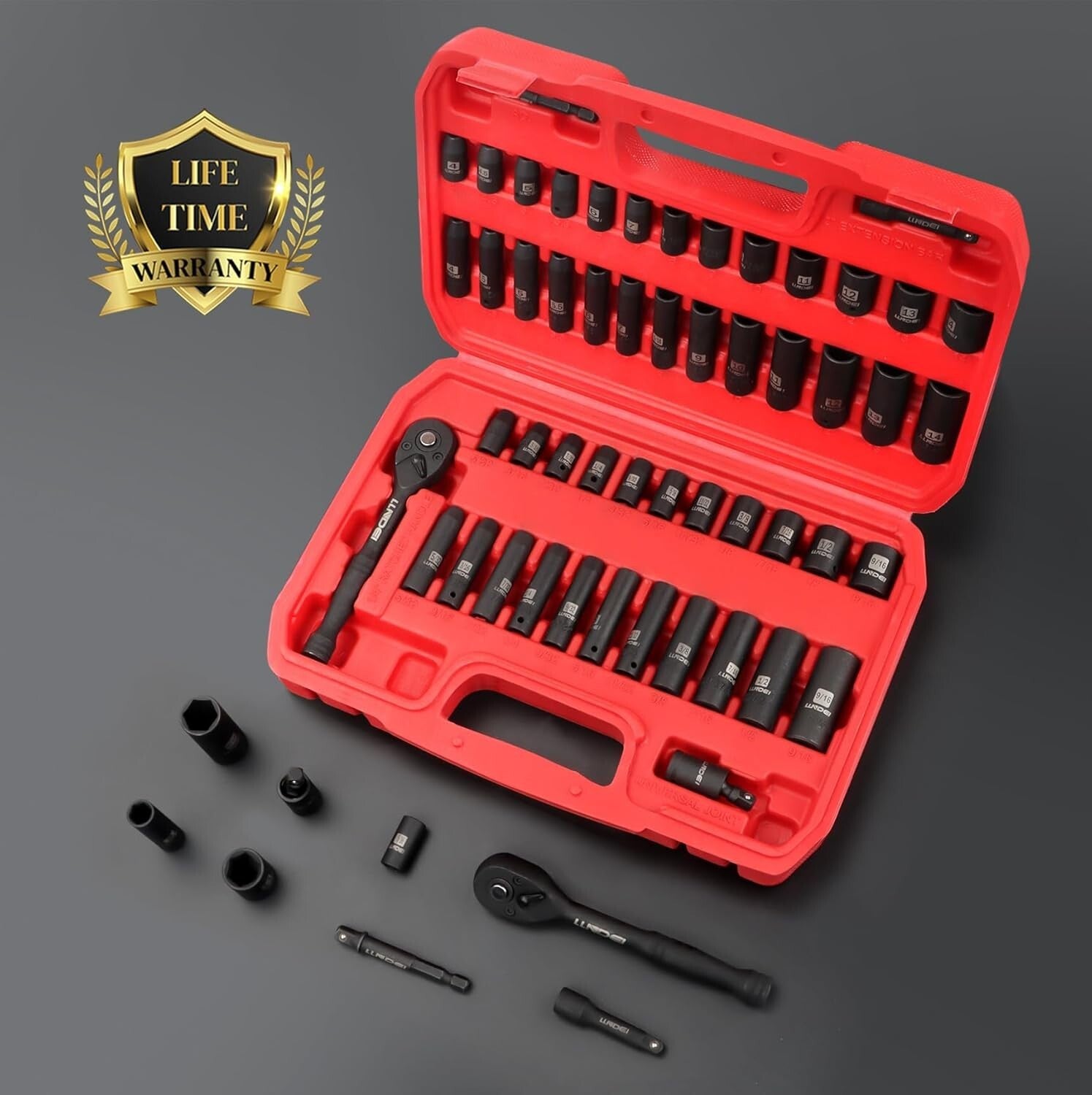 Durable 1/4” Drive Socket Set - 72-Tooth Ratchet, SAE & Metric Sockets Included