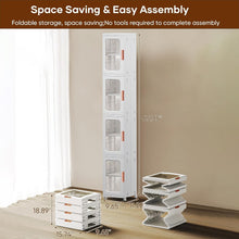 Load image into Gallery viewer, Compact 4-Tier Storage Organizer Cabinet with Adjustable Shelves - Modern White