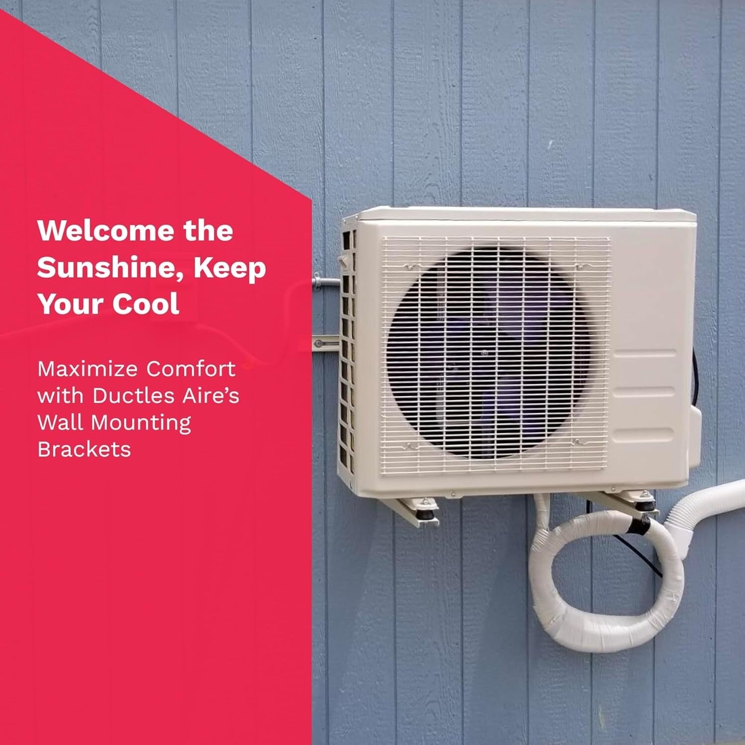 Adjustable Outdoor Wall Mount Bracket for Mini Split Systems - 300 lbs Capacity